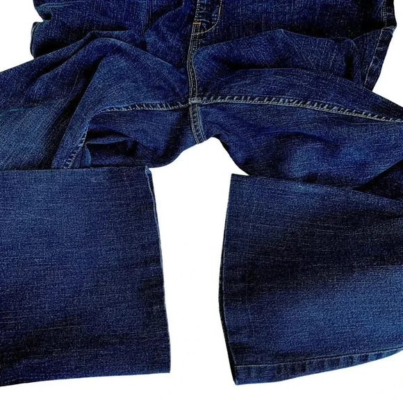 Levi Strauss Signature Bootcut At Waist Denim Stretchy Dark Blue Jeans 16 Short - Picture 10 of 16